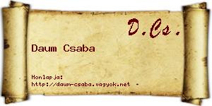 Daum Csaba névjegykártya